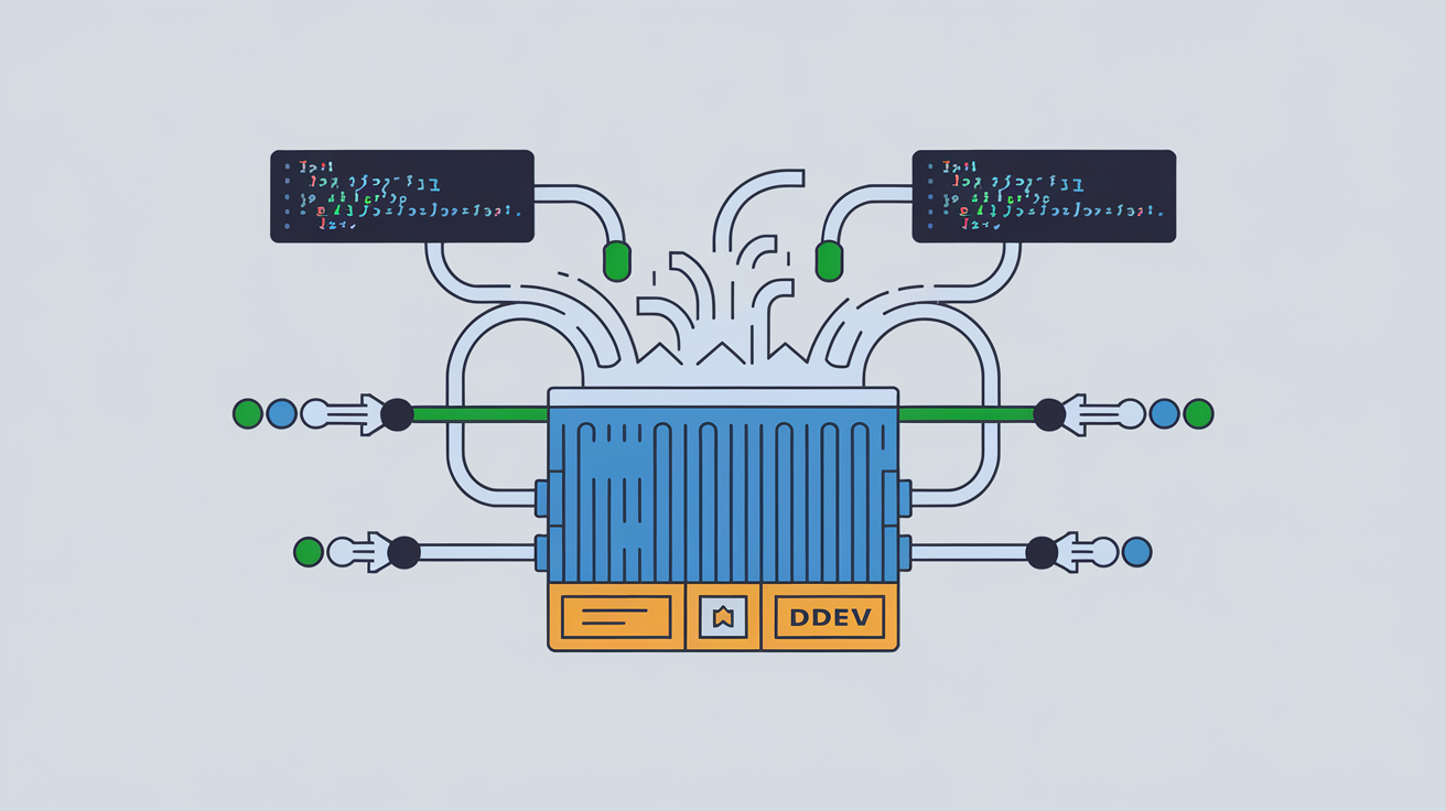 abstract view of DDEV automated tests